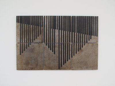 Gunter Frentzel: Ohne Titel, Filzstift auf Eisenplatten