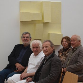 Die drei Künstler bei der Vernissage