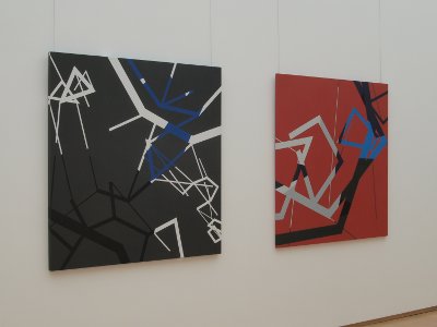 Horst Kuhnert: Tafelbild 12 s.w.blau und Tafelbild 14 rot