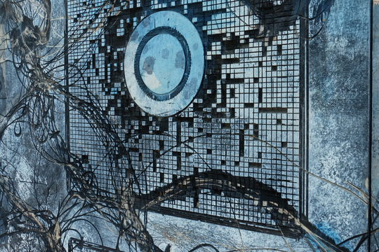 Mathias Hornung: Detail des Holzreliefs "Aetheria Grounds"