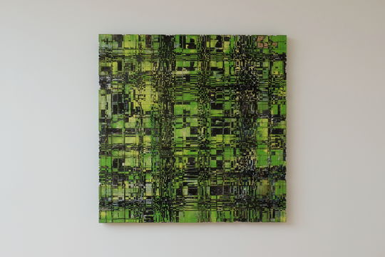 Mathias Hornung: Holzrelief "Digital Melt"